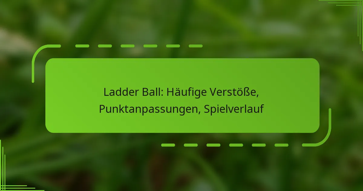 Ladder Ball: Häufige Verstöße, Punktanpassungen, Spielverlauf