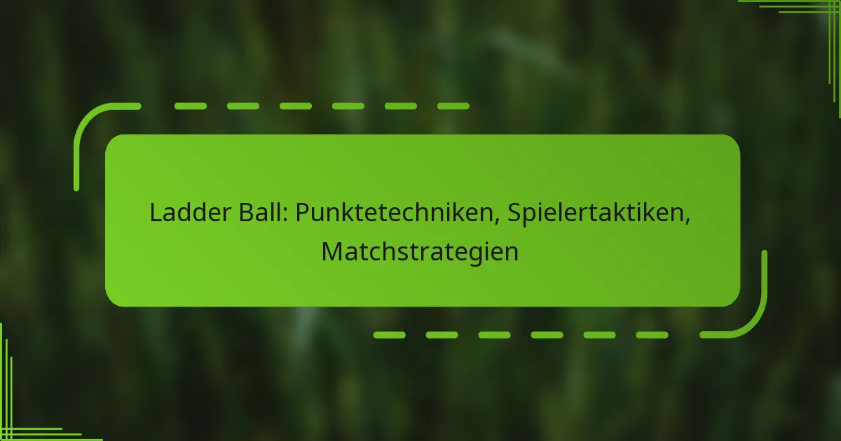 Ladder Ball: Punktetechniken, Spielertaktiken, Matchstrategien