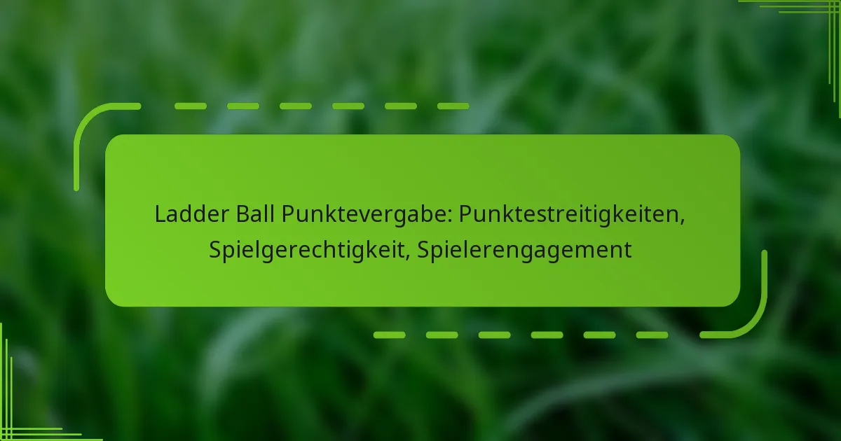 Ladder Ball Punktevergabe: Punktestreitigkeiten, Spielgerechtigkeit, Spielerengagement