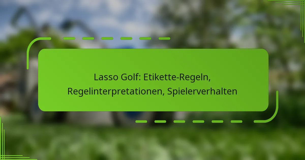 Lasso Golf: Etikette-Regeln, Regelinterpretationen, Spielerverhalten