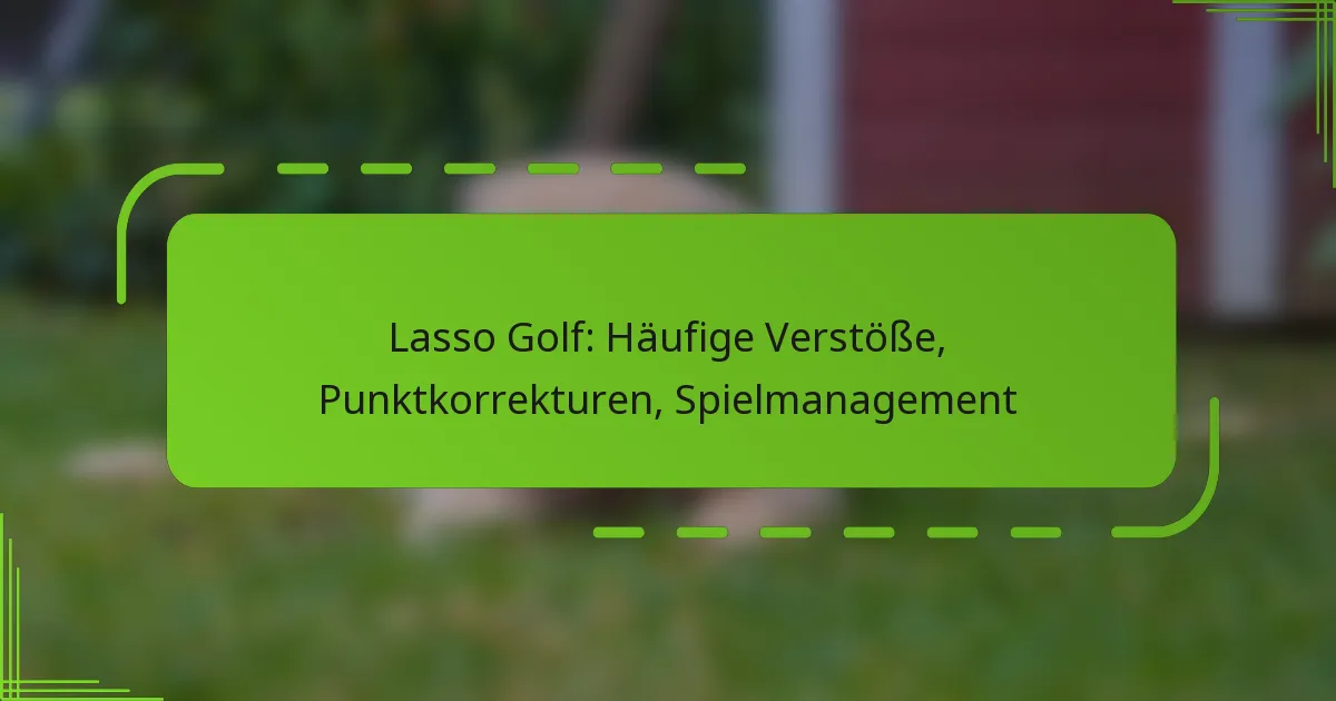 Lasso Golf: Häufige Verstöße, Punktkorrekturen, Spielmanagement