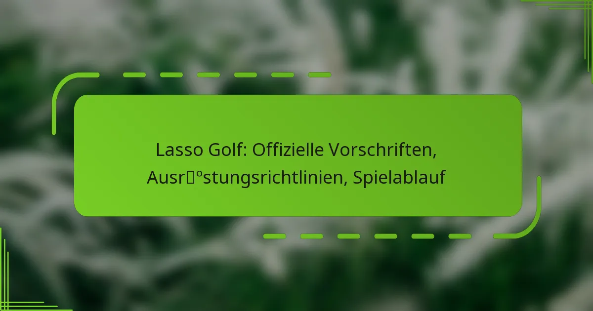 Lasso Golf: Offizielle Vorschriften, Ausrüstungsrichtlinien, Spielablauf