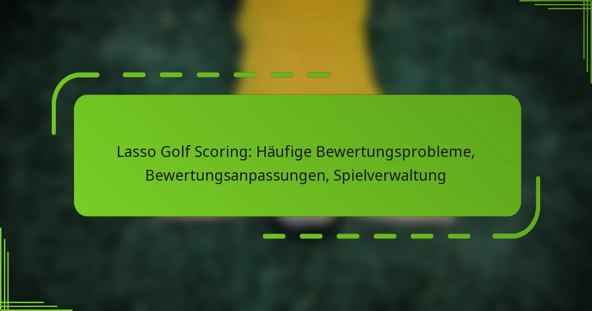 Lasso Golf Scoring: Häufige Bewertungsprobleme, Bewertungsanpassungen, Spielverwaltung
