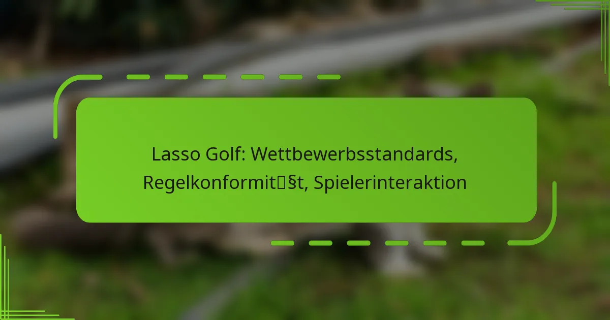 Lasso Golf: Wettbewerbsstandards, Regelkonformität, Spielerinteraktion