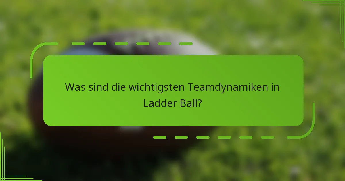 Was sind die wichtigsten Teamdynamiken in Ladder Ball?