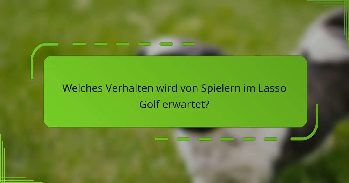 Welches Verhalten wird von Spielern im Lasso Golf erwartet?