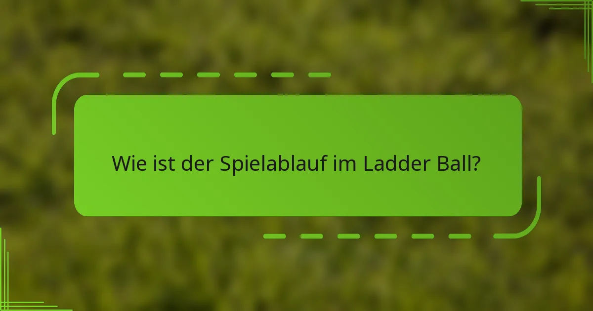 Wie ist der Spielablauf im Ladder Ball?